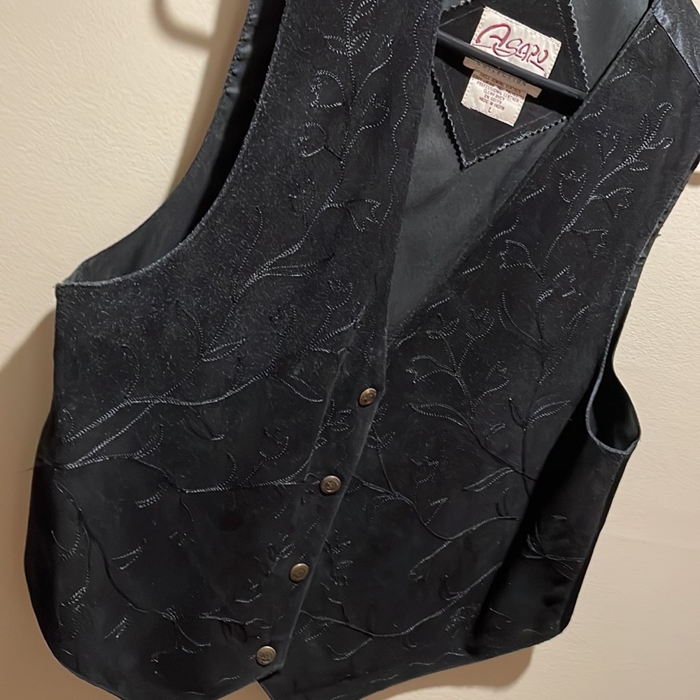 Black Embroidered Women's Vest